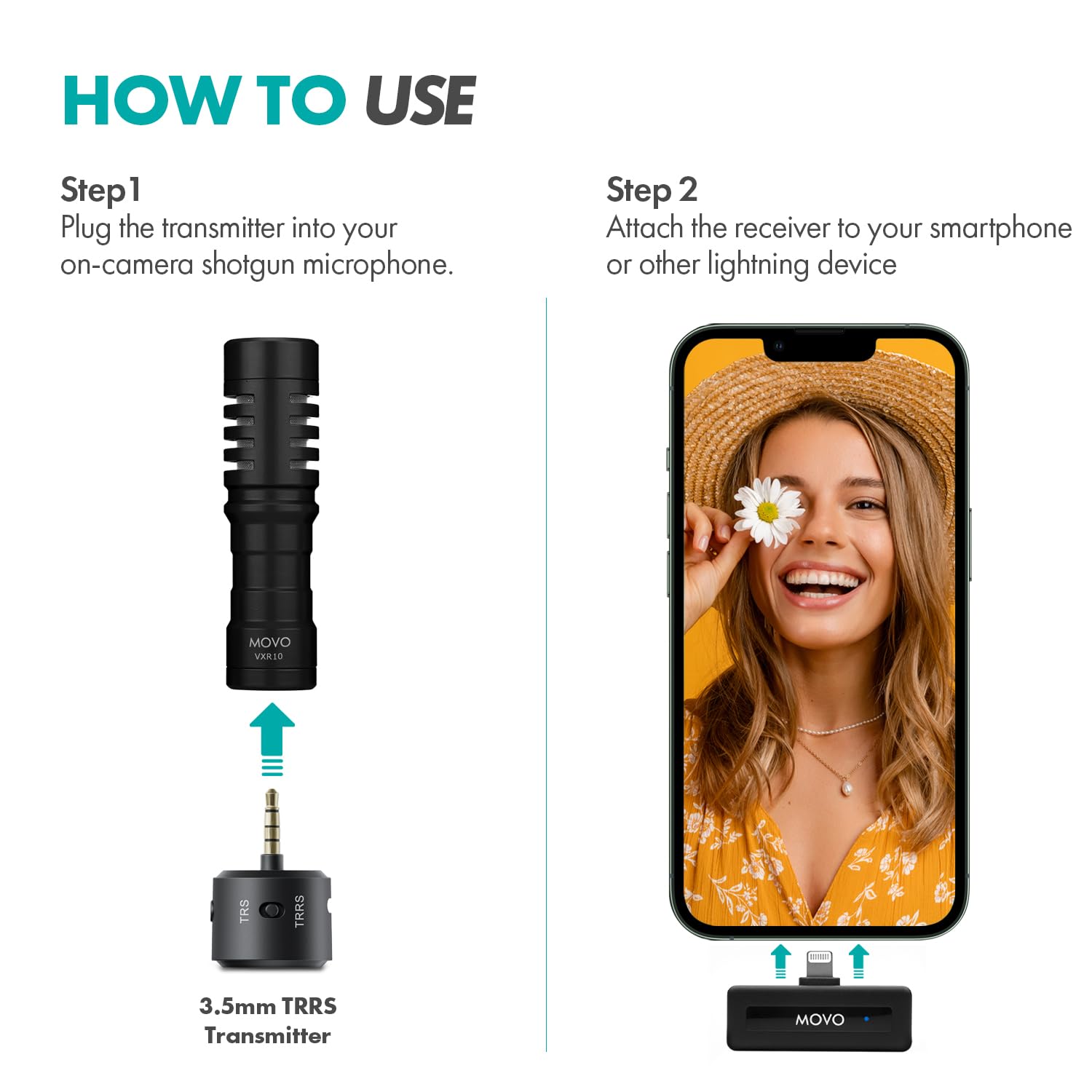 Movo WM-VXR10 Wireless Mic Adapter for Lightning