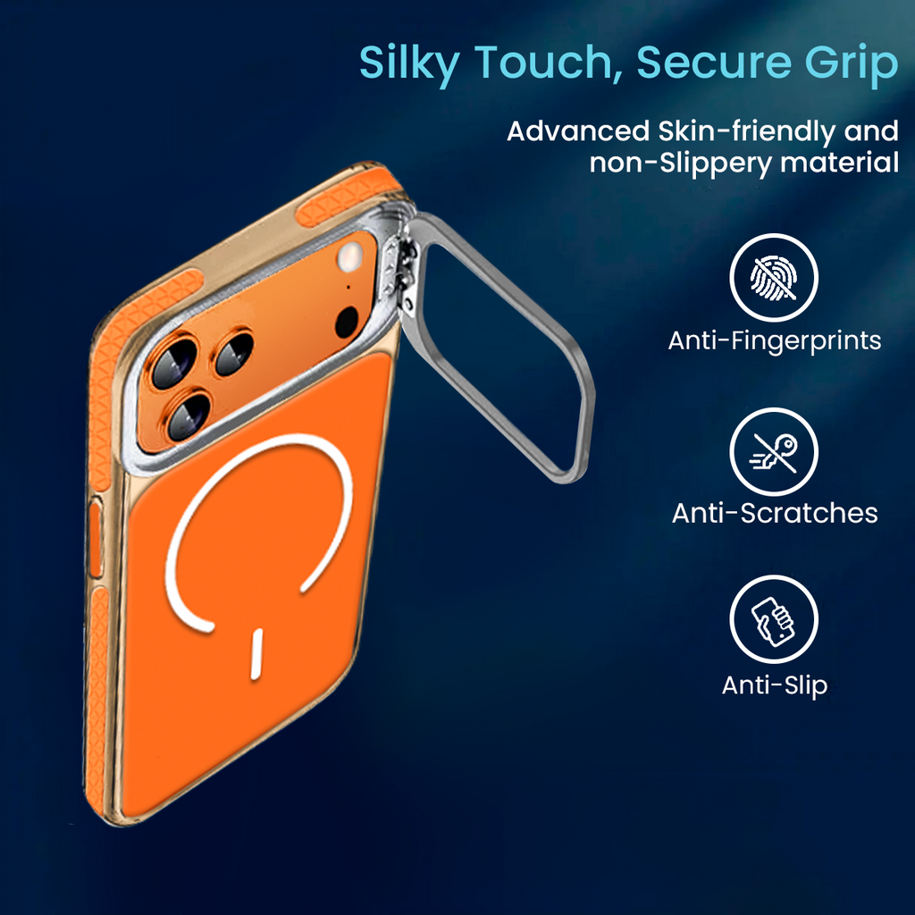 Entronix [Magnetic] Case Compatible with iPhone 17 Pro Max � Color Back w/ Camera Frame Stand & Rubber Edges