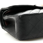 Caviar Quilted Small Double Flap Black
