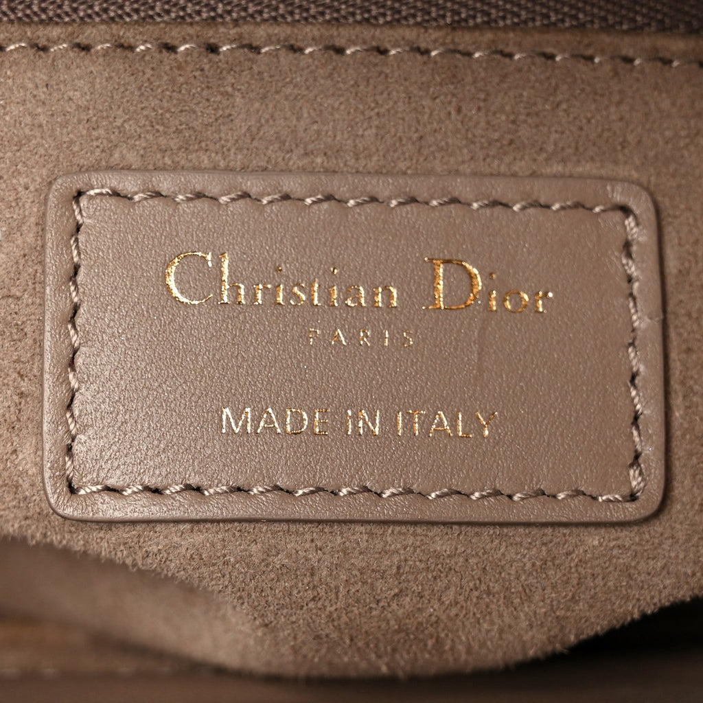 Lambskin Cannage Medium Lady Dior Warm Taupe