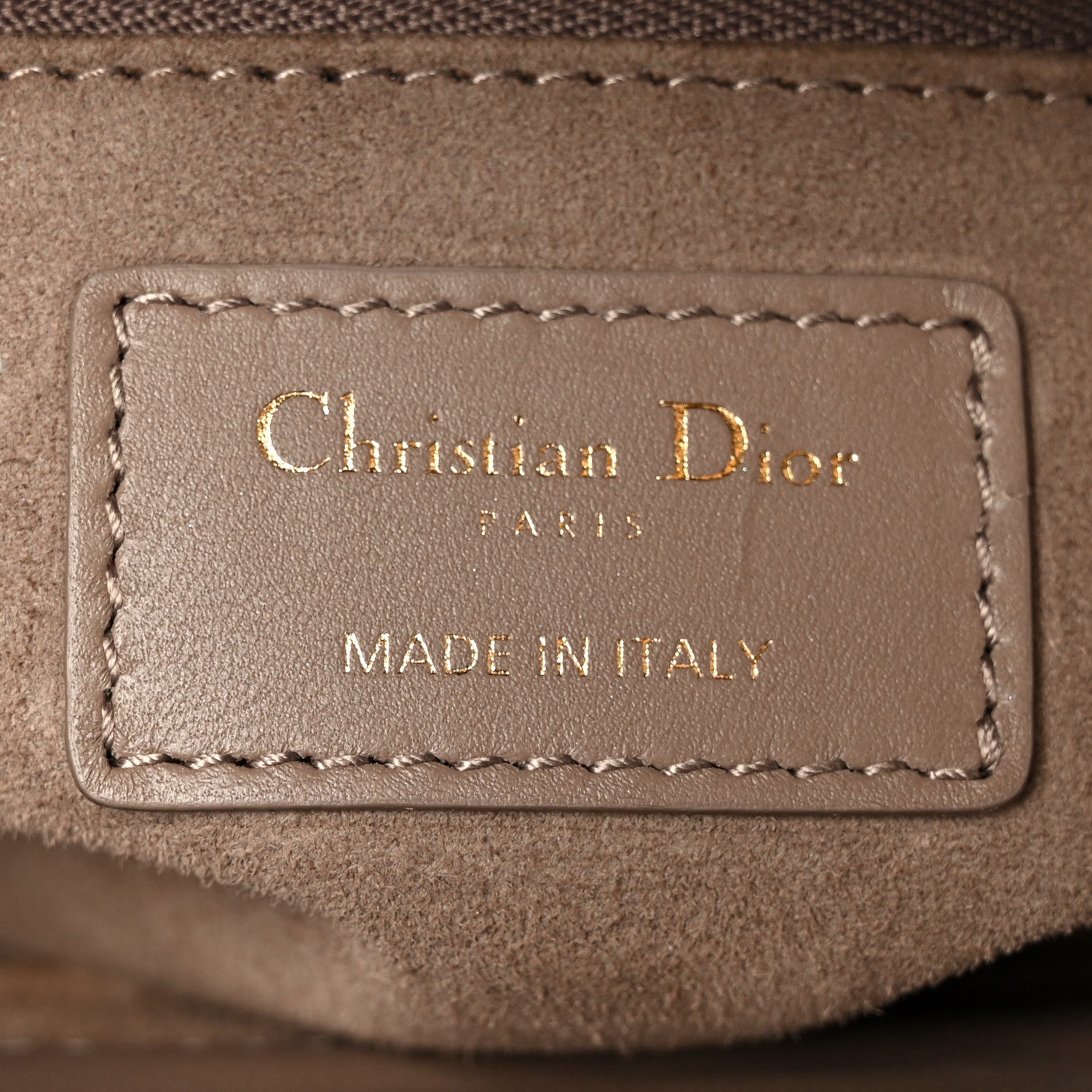 Lambskin Cannage Medium Lady Dior Warm Taupe