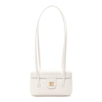 Shiny Caviar Preppy Coco Long Vanity With Strap White
