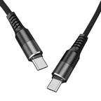 Power Delivery Usb-C To C Fast Charging & Sync Nylon- Braided 5Ft Cable In Black