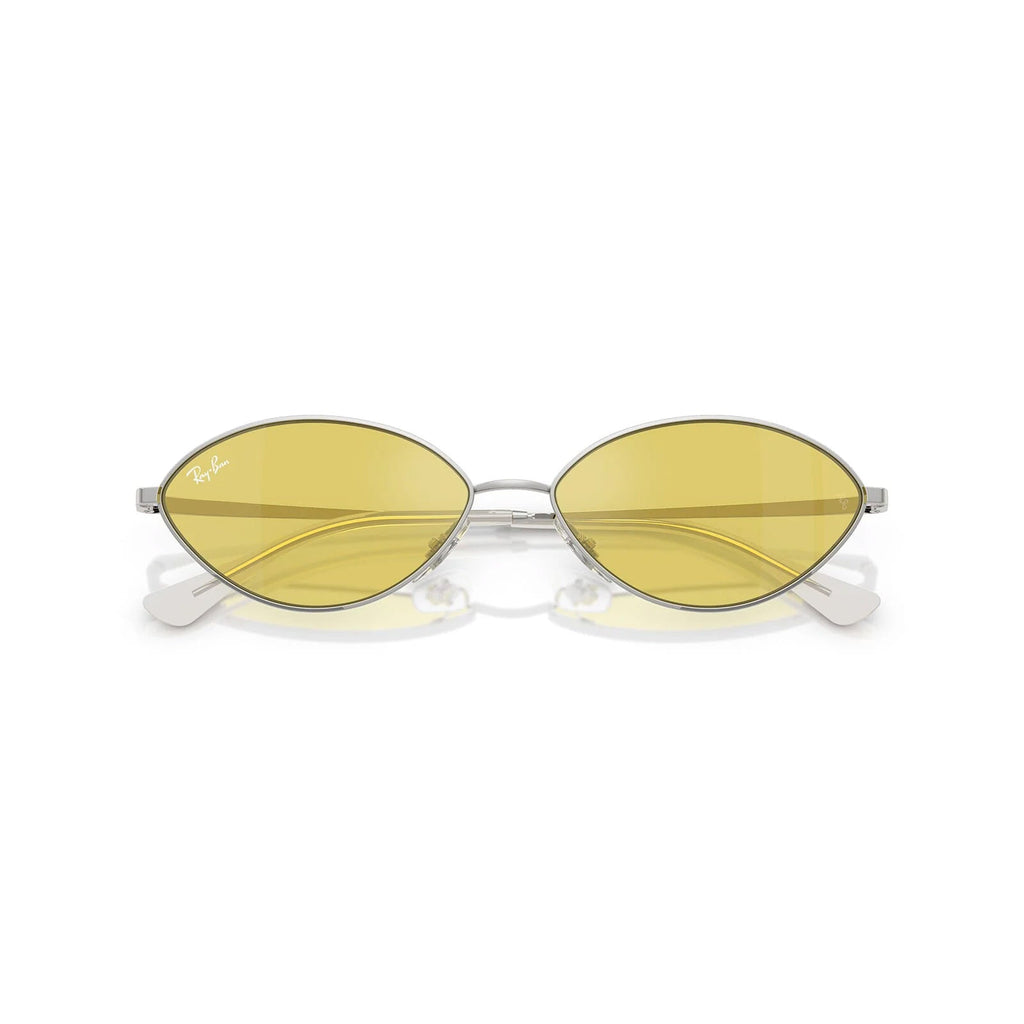 Ray-Ban Kai Bio-Based Silver Gold Mirror Oval Sunglasses RB3757