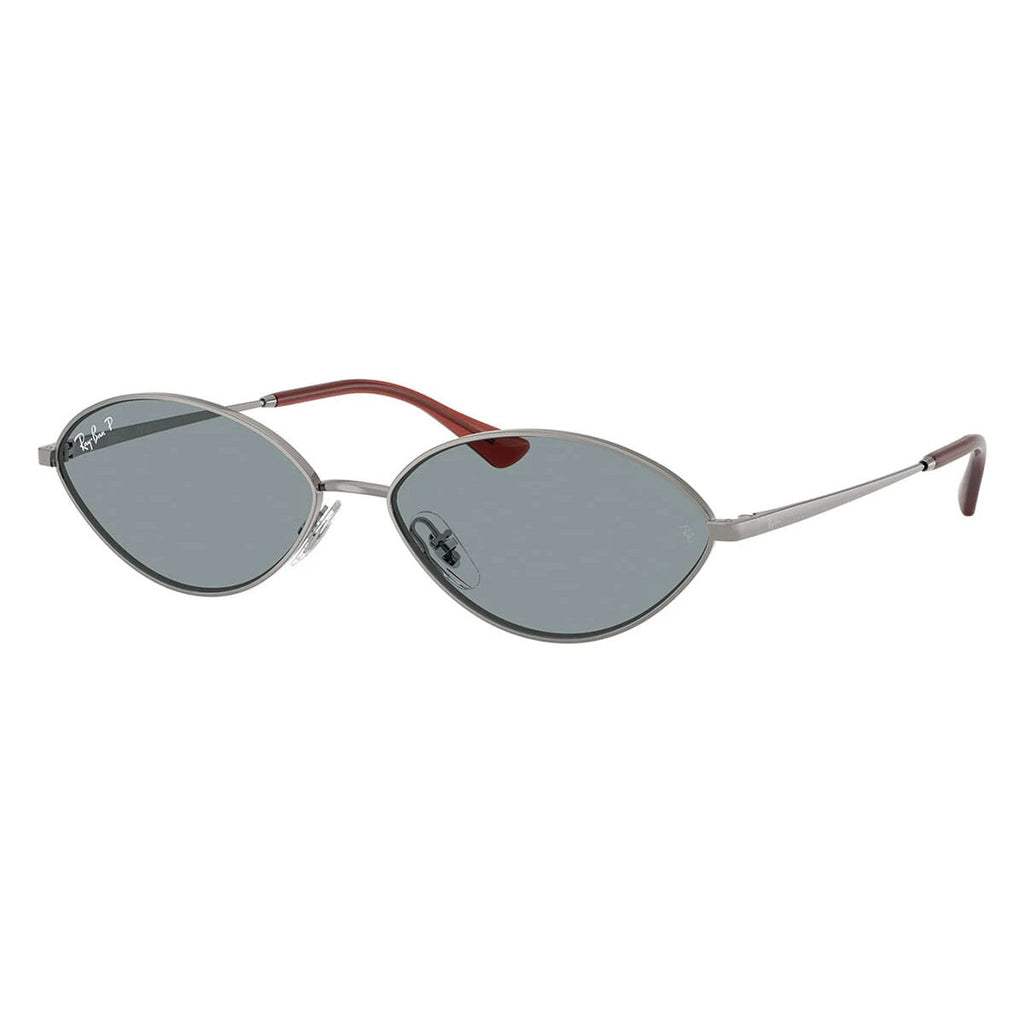 Ray-Ban Kai Bio-Based Grey Blue Polarised Oval Sunglasses RB3757