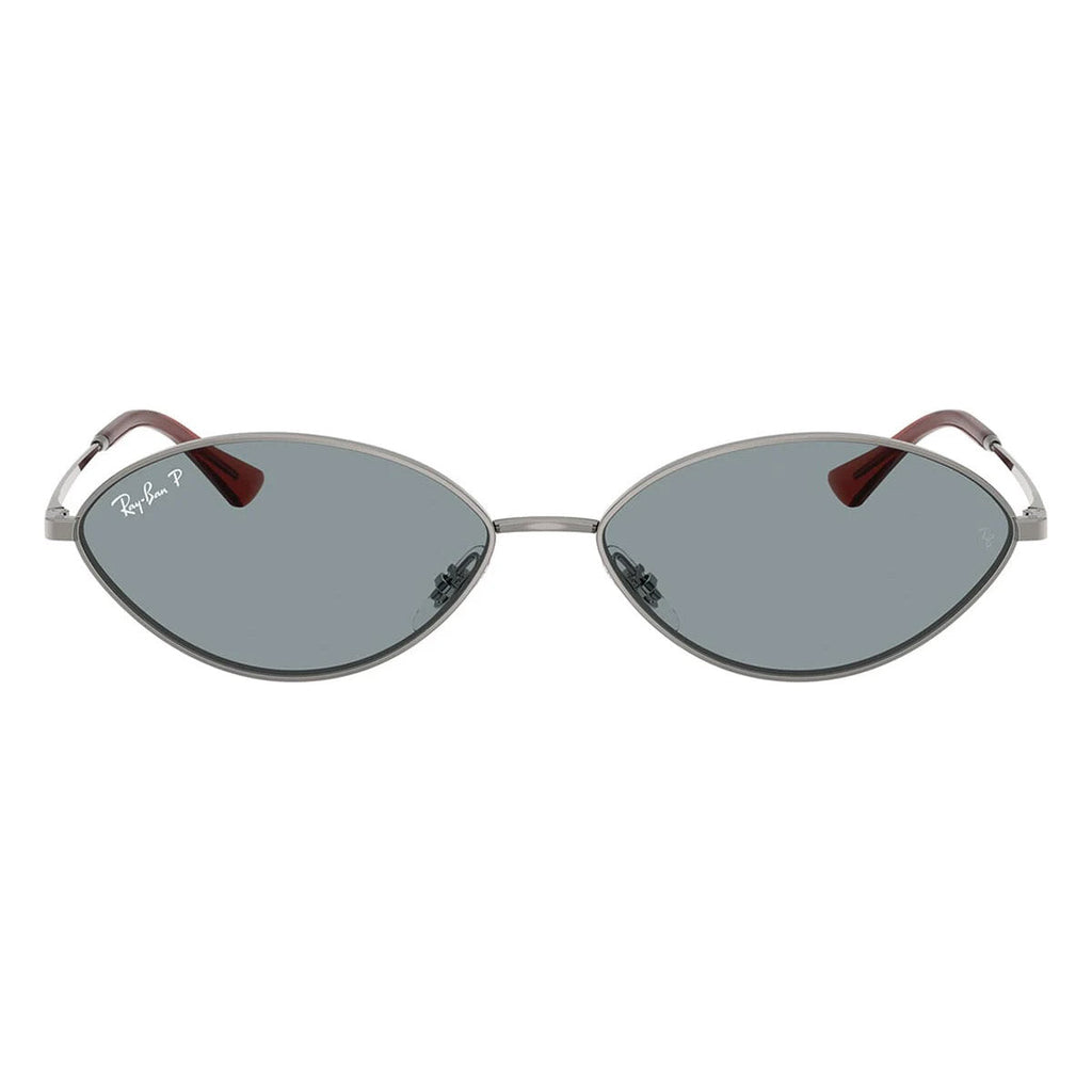 Ray-Ban Kai Bio-Based Grey Blue Polarised Oval Sunglasses RB3757