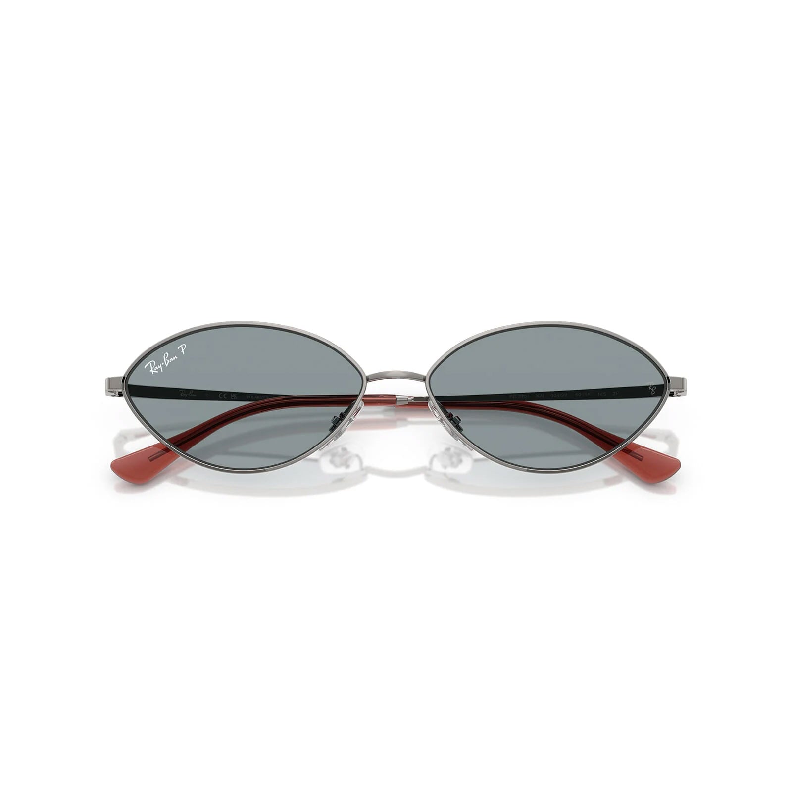 Ray-Ban Kai Bio-Based Grey Blue Polarised Oval Sunglasses RB3757