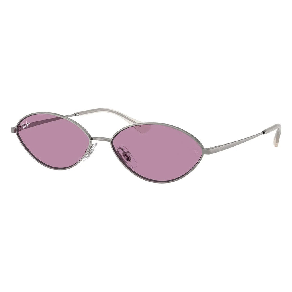 Ray-Ban Kai Bio-Based Gunmetal Violet Oval Sunglasses RB3757