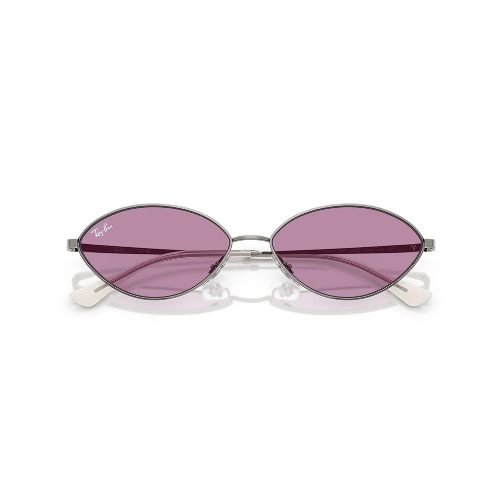 Ray-Ban Kai Bio-Based Gunmetal Violet Oval Sunglasses RB3757