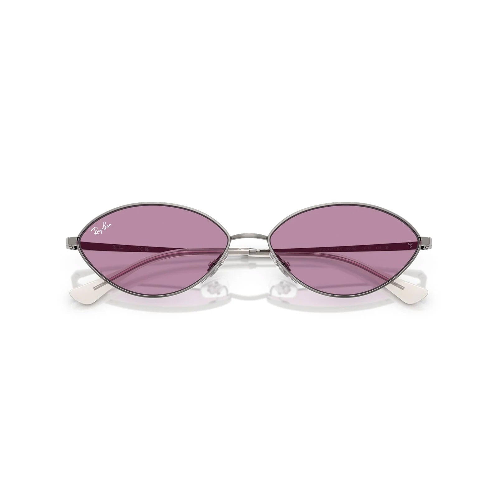 Ray-Ban Kai Bio-Based Gunmetal Violet Oval Sunglasses RB3757