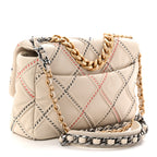 Lambskin Mixed Fibers Quilted Medium Chanel 19 Flap Beige