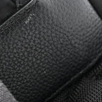 Nylon Grained Calfskin Watson Diaper Bag Black