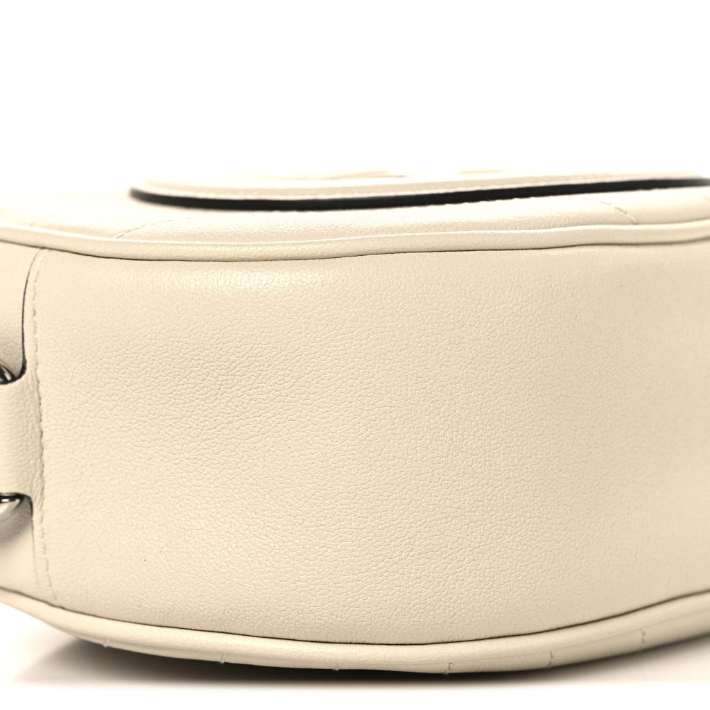 Sakai Be Green Calfskin Diagonal Stitched Mini Blondie Shoulder Bag Mystic White