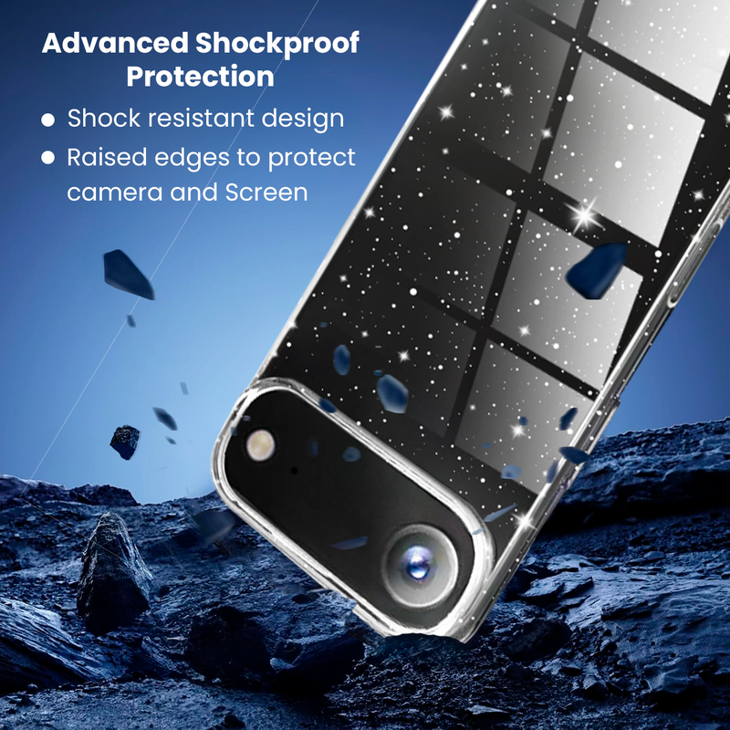 Entronix Bundle Compatible with iPhone 17 Air - [Hard] Glitter Clear Case & 2 Clear Screen Protectors