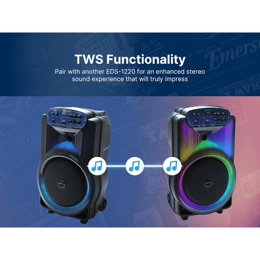 Portable Bluetooth 12" Party Speaker with Flame Lighting