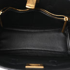 Calfskin Crocodile Embossed Mini Bel Air Carry All Bag Black