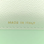 Caviar Quilted Retro Twist Top Handle Clutch Light Green