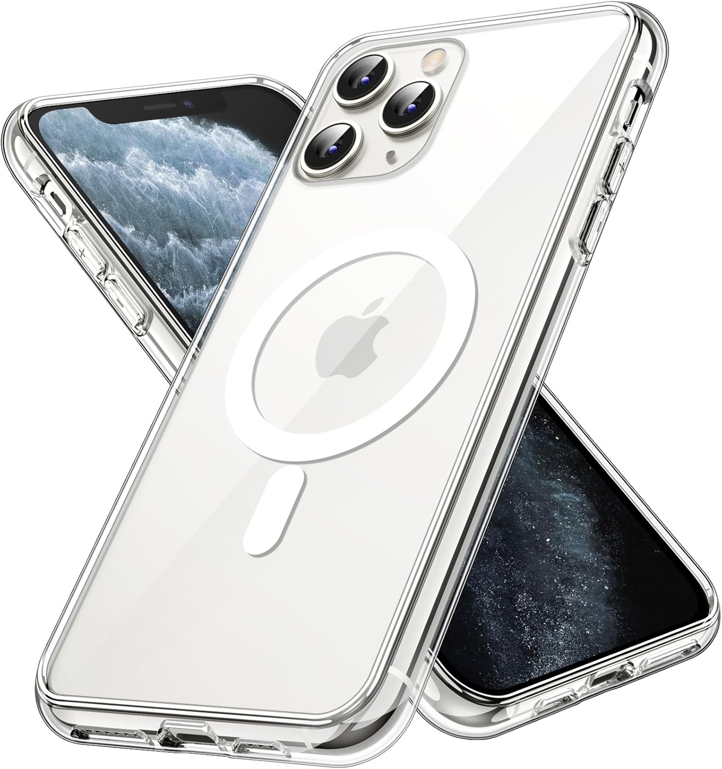 Entronix [Magnetic] Case Compatible with iPhone 11 Pro Max - [Hard Back] Thick Clear