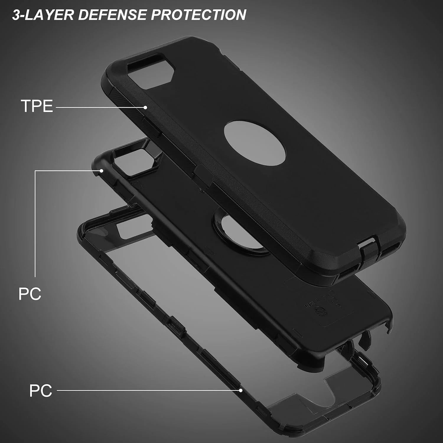 Entronix Case Compatible with iPhone 8/7/SE - Triple-Layer Heavy Duty Protection