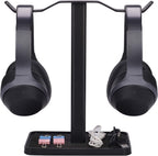 Dual Headphones Stand for Desk, Aluminum Alloy & Metal Gaming Headsets Holder Hanger