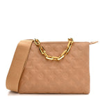 Lambskin Embossed Monogram Coussin PM Camel