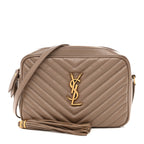 Calfskin Matelasse Monogram Lou Camera Bag Dark Beige