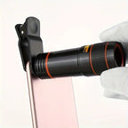 Mobile Phone Attachment Lens, Mobile Zoom Lens, Mobile Camera and Accessories,12X, Smartphone and Tablet Long Focus Telephoto with Clip, Black