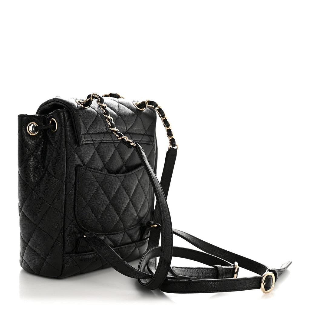 Caviar Quilted Mini Urban Spirit Backpack Black