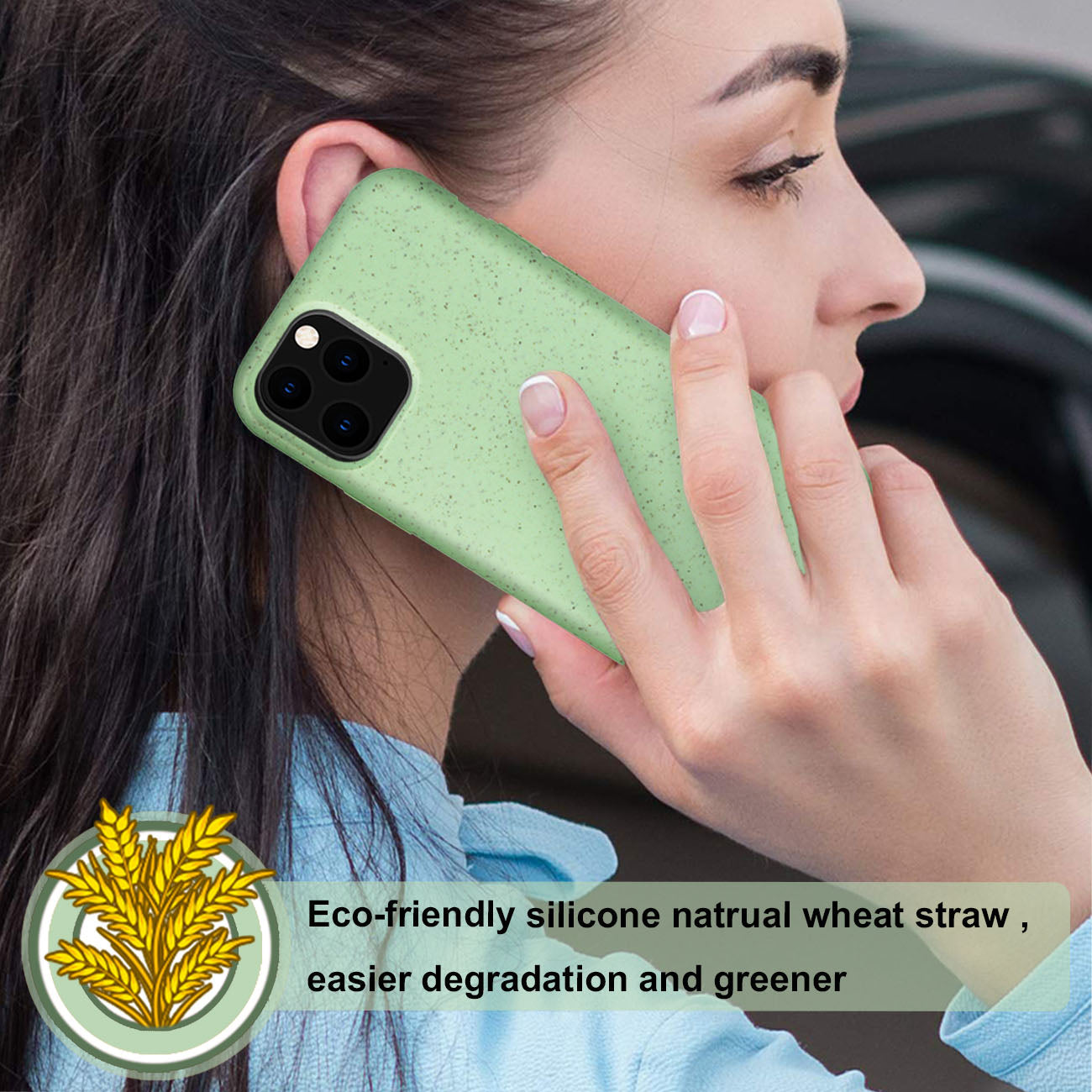 Reiko Apple Iphone 11 Pro Wheat Bran Material Silicone Phone Case In Green