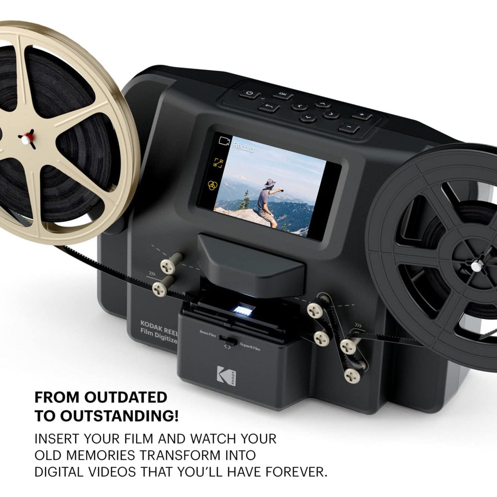 Kodak REELS 8mm & Super 8 Film Scanner & Converter, Slide Scanner with Big 5” Screen