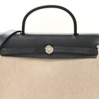 Toile Vache Calfskin Herbag PM 30 Navy Bleu Natural