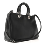 Smooth Calfskin Sequin Houndstooth Embroidered Medium Diorissimo Black