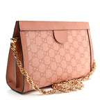 Monogram Textured Dollar Calfskin Small Ophidia Chain Shoulder Bag Cloche Rose Pink