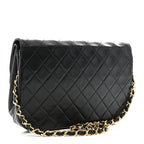 Lambskin Quilted Flap Bag Black