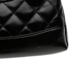 Shiny Crumpled Calfskin Quilted Nano 31 Shopping Bag Black