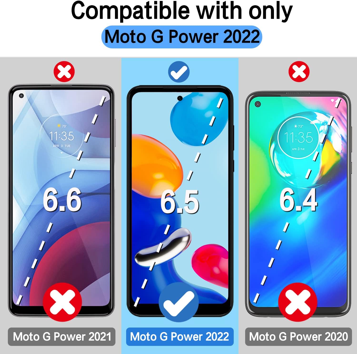 Entronix Clear Screen Protector Compatible with Moto G Power 2022 - 2 Piece Combo