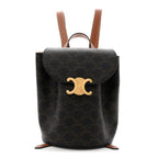 Triomphe Canvas Calfskin Bonnie Backpack Tan