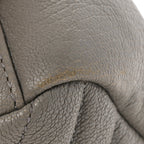 Sheepskin Matelasse Chevron Monogram Medium College Bag Granite