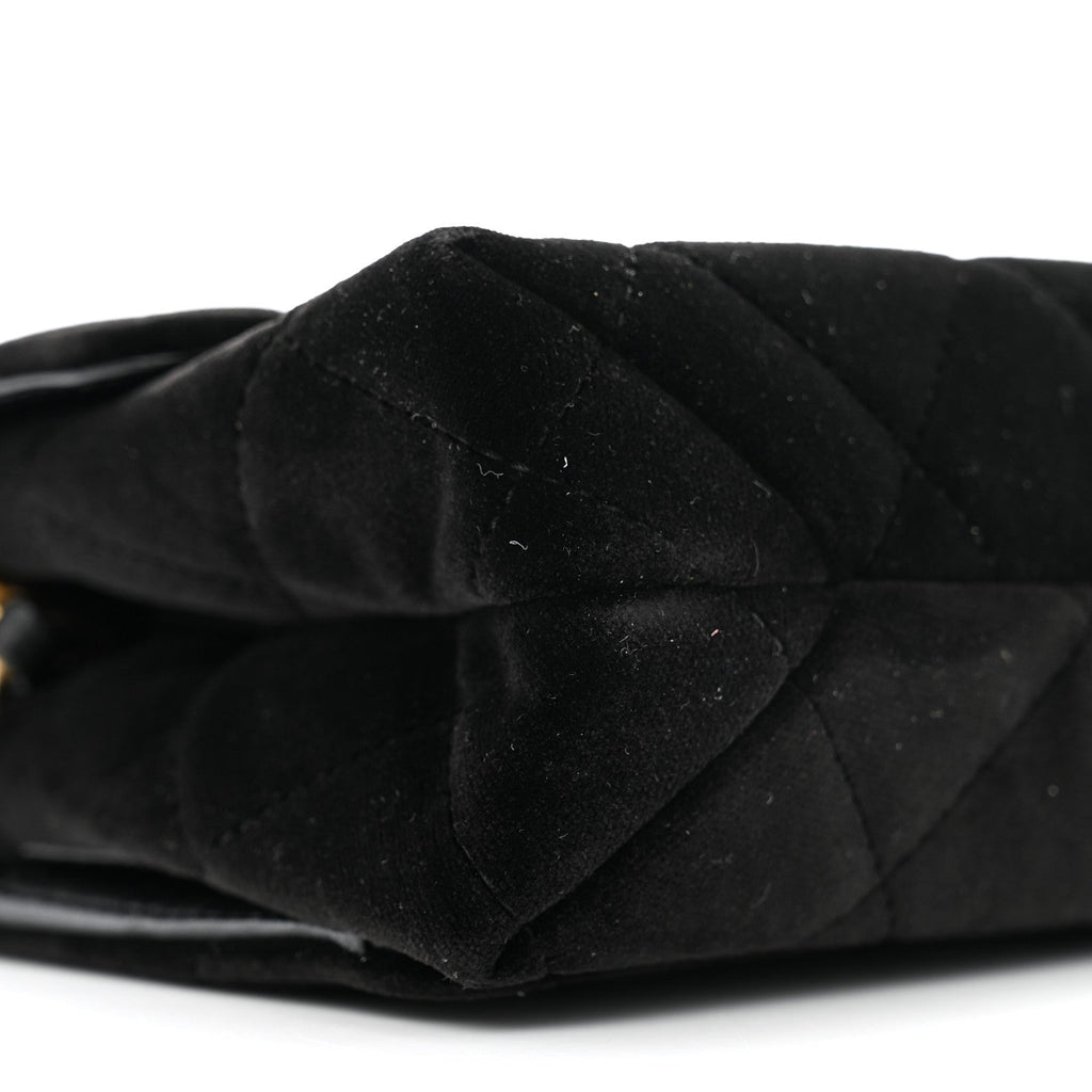 Velvet Strass Diamond Lock Flap Black