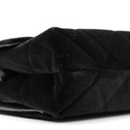 Velvet Strass Diamond Lock Flap Black