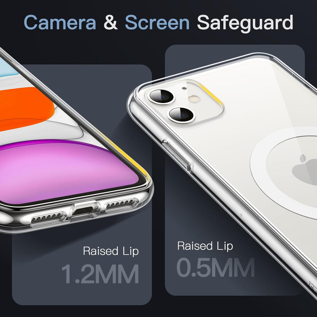 Entronix [Magnetic] Case Compatible with iPhone 11 - [Hard Back] Thick Clear
