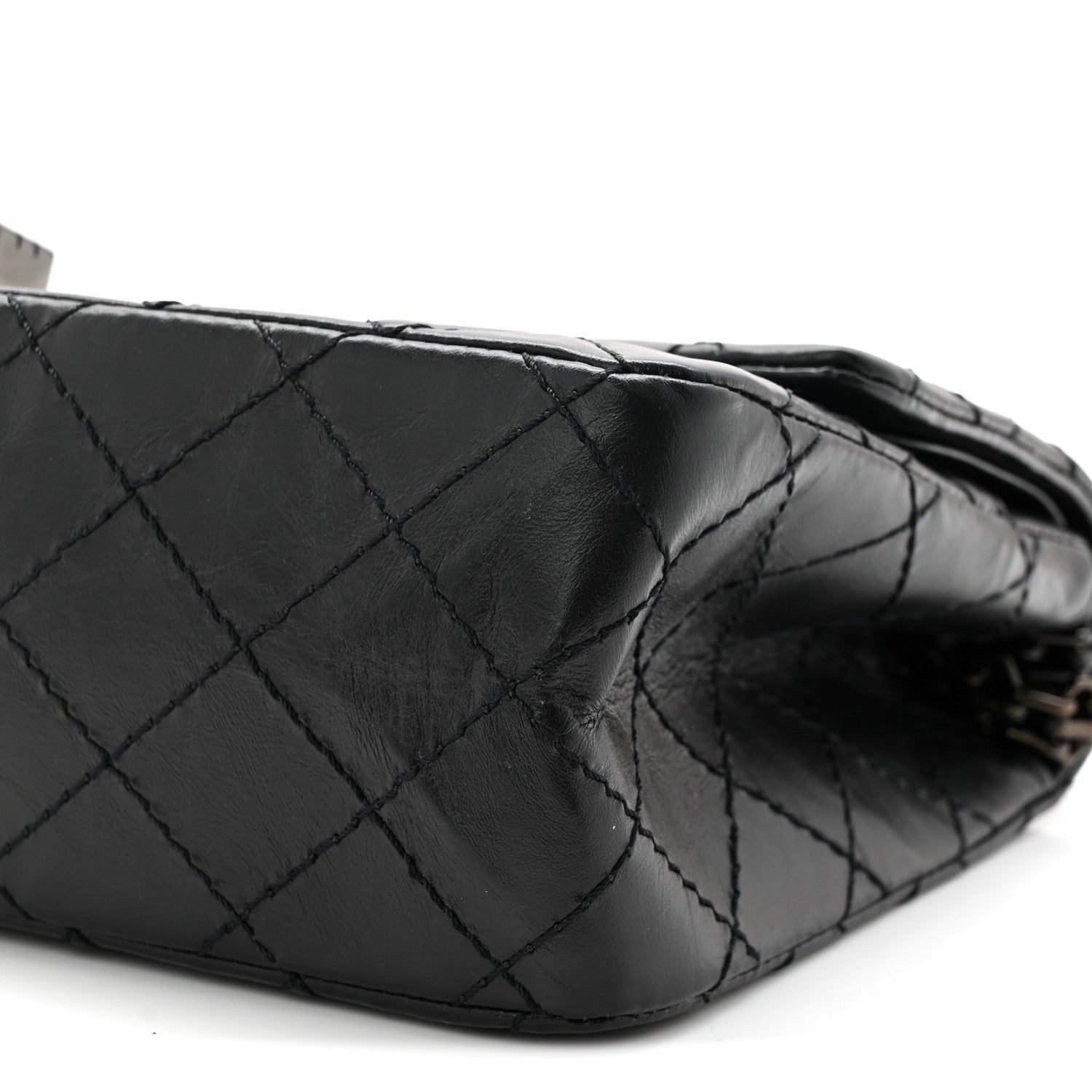 Aged Calfskin Quilted 2.55 Reissue 225 Flap So Black