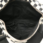 Nylon Checker Print Large Pandora Black White
