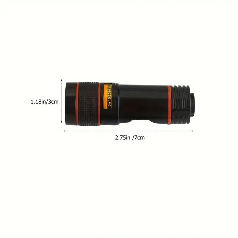 Mobile Phone Attachment Lens, Mobile Zoom Lens, Mobile Camera and Accessories, 12X  Smartphone and Tablet Long Focus Telephoto with Clip, Black