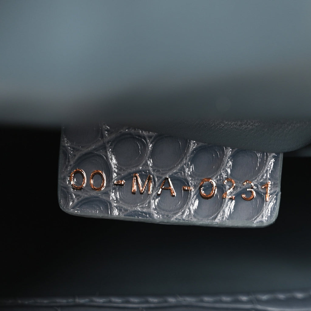 Alligator Crystal Mini Lady Dior Blue