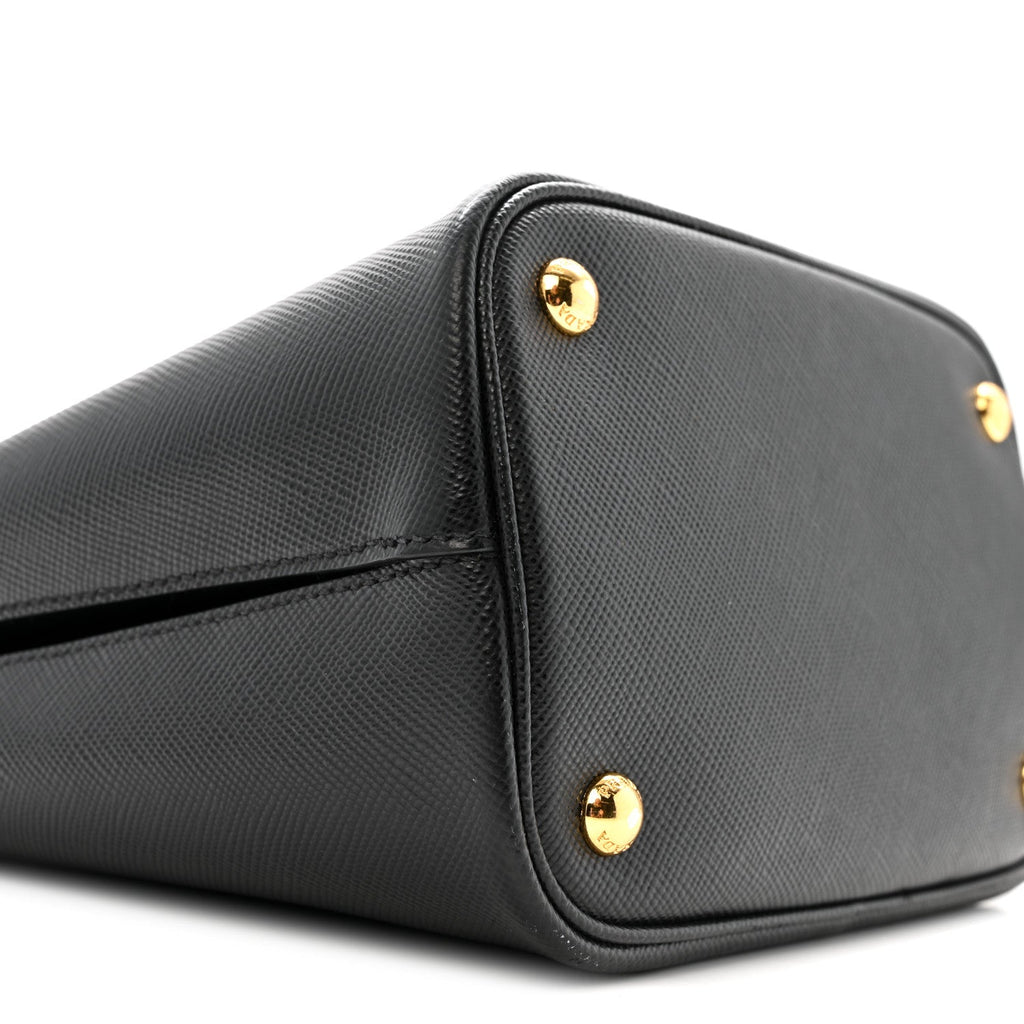 Saffiano Cuir Medium Panier Bucket Bag Black Fuoco