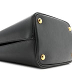Saffiano Cuir Medium Panier Bucket Bag Black Fuoco