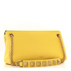 Nappa Stud Sign Shoulder Bag Bright Lemon