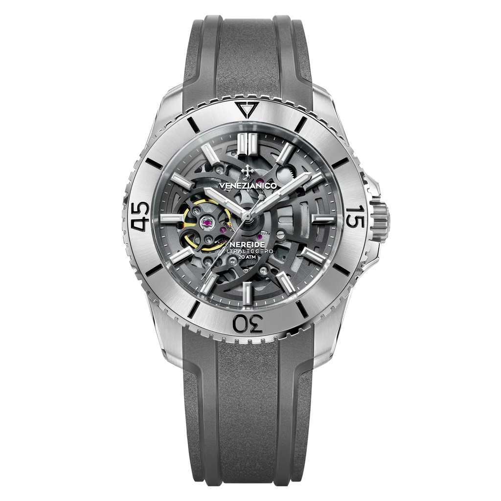 Venezianico Automatic Watch Nereide UltraLeggero 42 Skeleton Grey