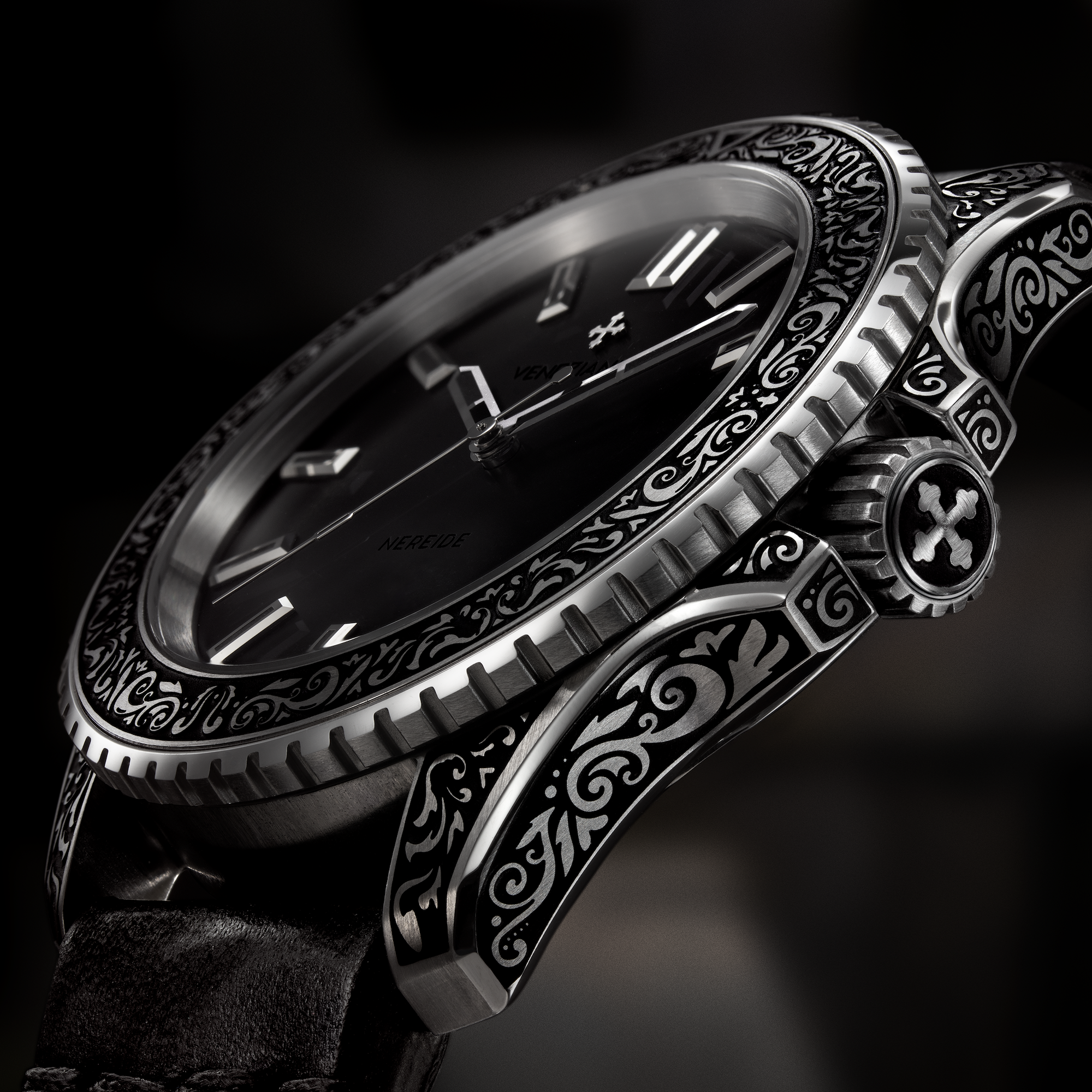 Venezianico Nereide Acquaforte Men’s Engraved Diver Automatic Watch